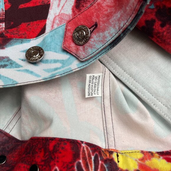 St. John Sport By Marie Gray Abstract Floral Denim Jacket - Picture 12 of 13